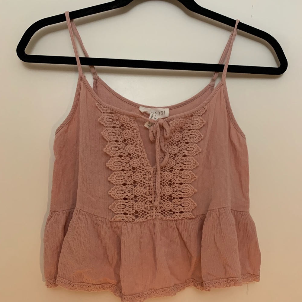 F21 Blush Flowy Crop Top
